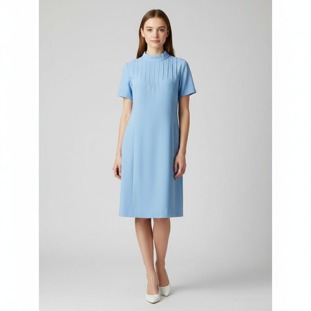 Vintage 60s sky blue dress with hand stitching